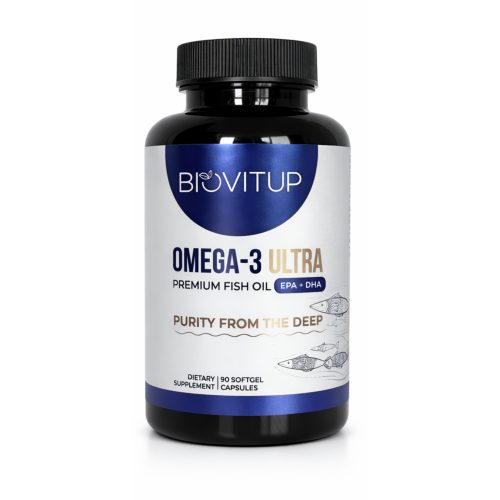 Omega-3 žuvų taukai Biovitup Ultra Premium, 90 kapsulių – grynumas ir kokybė