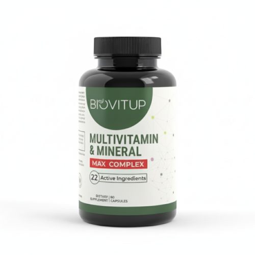 Multivitaminų ir mineralų kompleksas – kasdienė vitaminų ir mineralų parama energijai, imunitetui ir gerai savijautai.