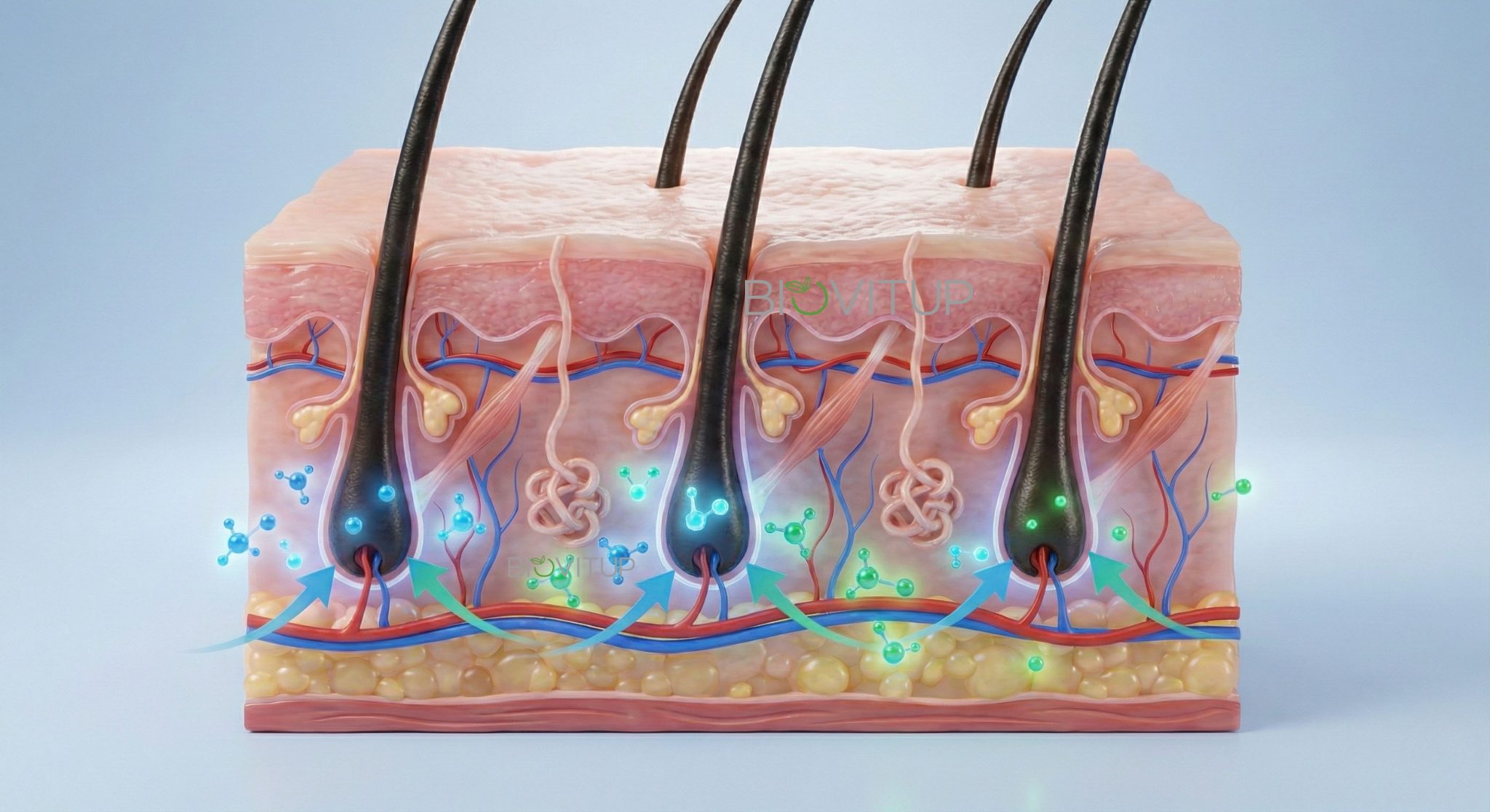 Vitaminai plaukams nuo slinkimo ir plaukų augimui – folikulo mityba, keratino sintezė ir galvos odos balansas